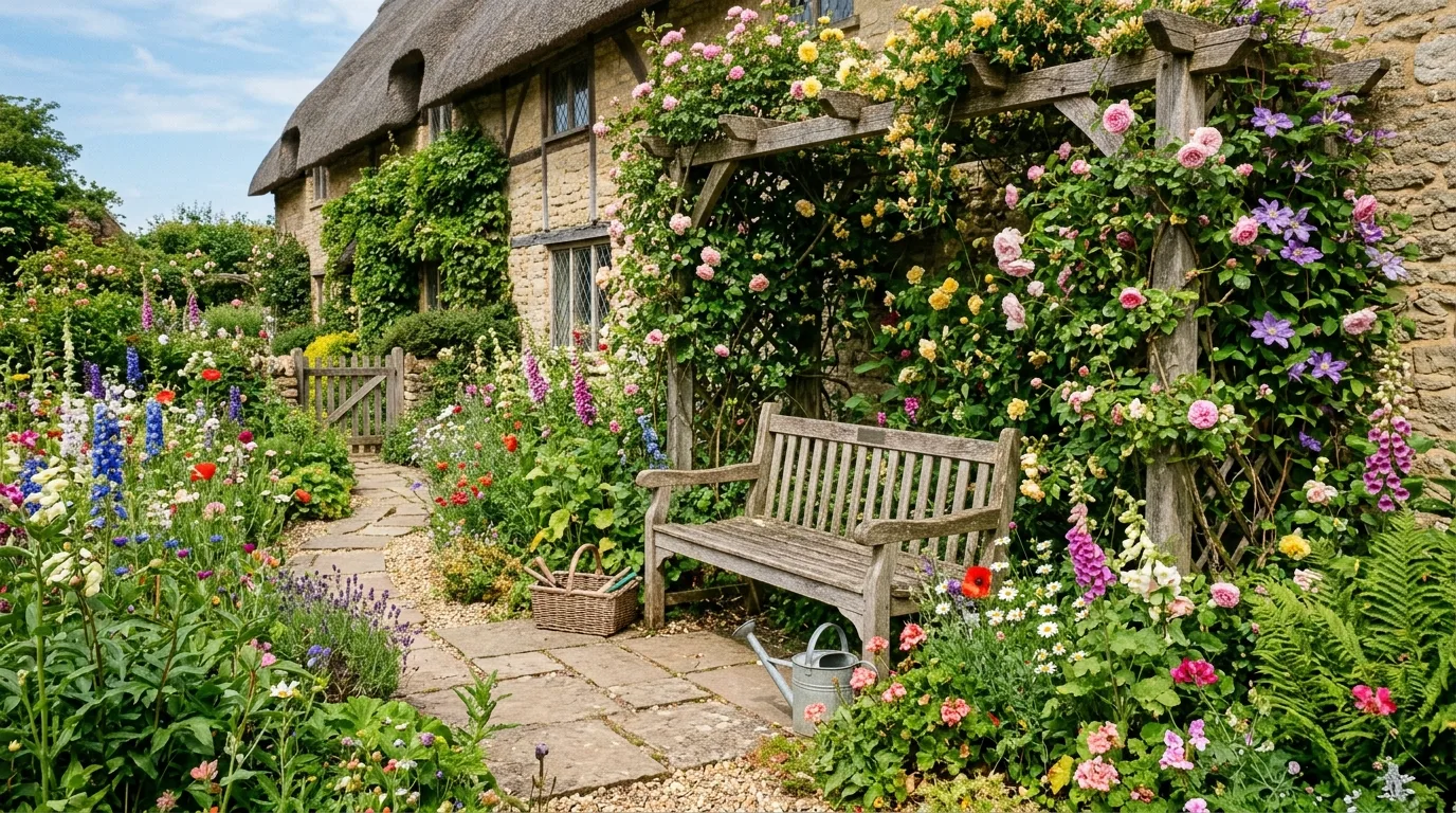 Cottage-Style Backyard Garden